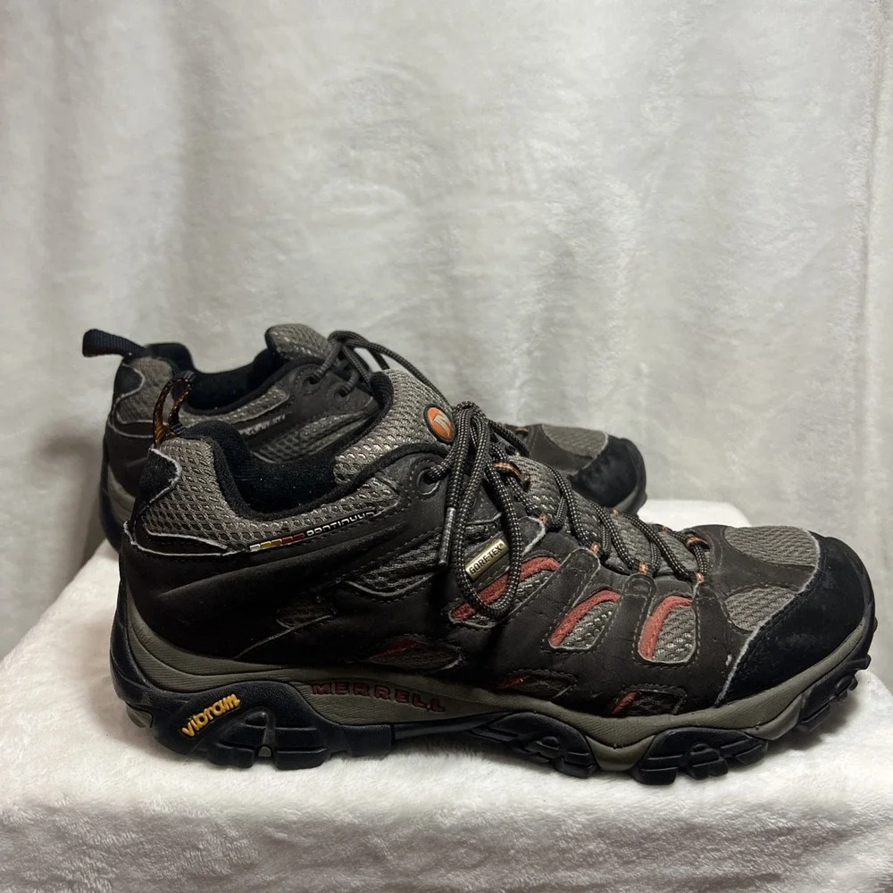 Merrell Moab Gore-Tex XCR Vibram Trail Hiking Shoes Men's 9.5 Gray Brown